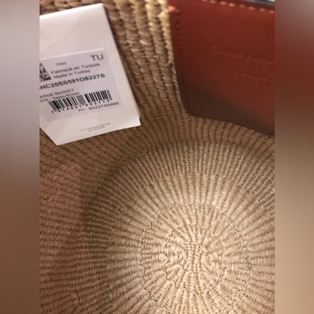 Chloe horse medal raffia straw basket bag - Picture 12 of 16